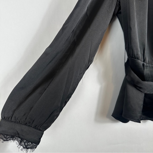 NWT Rachel Zoe Elegant Black Wrap Blouse | US Size Small - Picture 6 of 13